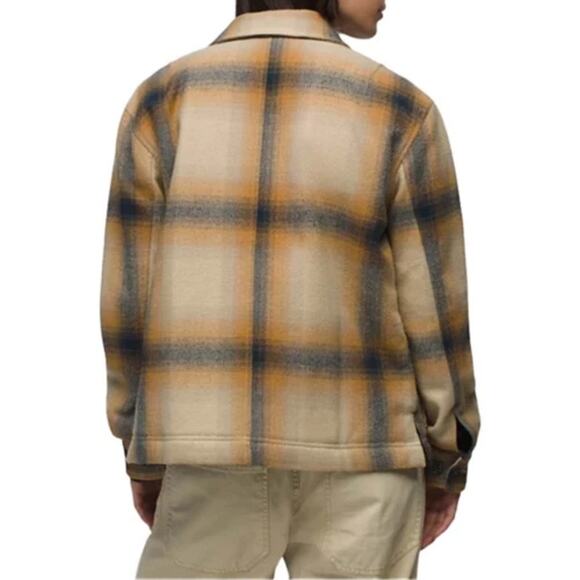 Prana Bridges Flannel Jacket Women's Small Sandstone Quilted Lining Chore Coat - Picture 2 of 13